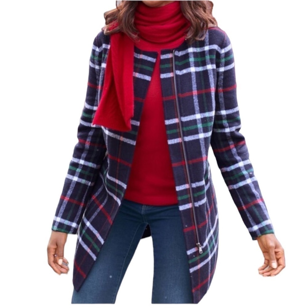Talbots Double Face Plaid Topper - Picture 14 of 15
